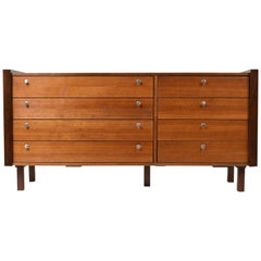  Rare Walnut Brown Saltman Chest of Drawers with Serving Trays