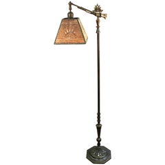 Vintage Art Deco Floor Lamp with Mica Shade