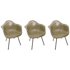 Used Three Eames Fiberglass Bucket Chairs