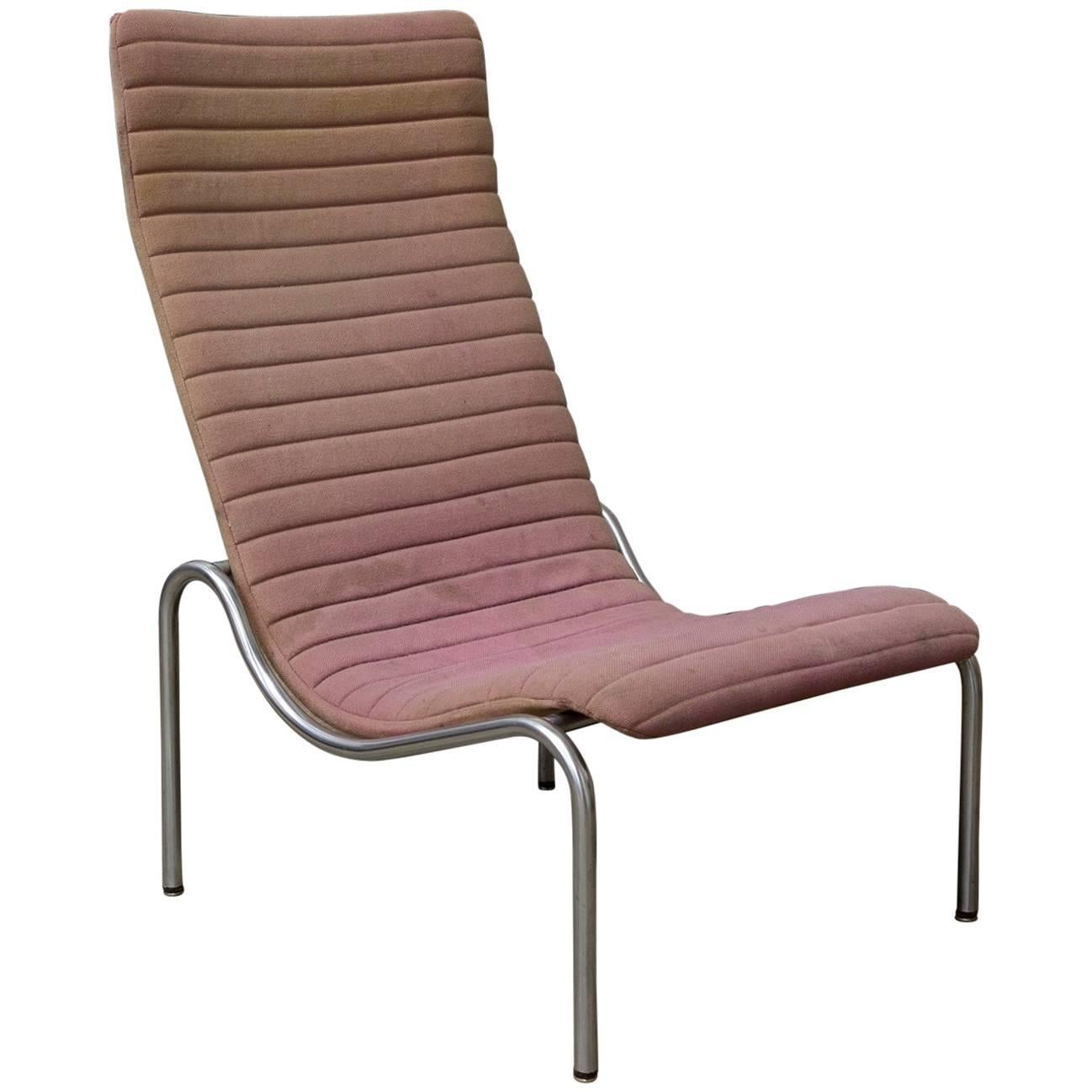 1968, Kho Liang Ie for Stabin Holland, Rare Pink Fabric 704 High Lounge Chair