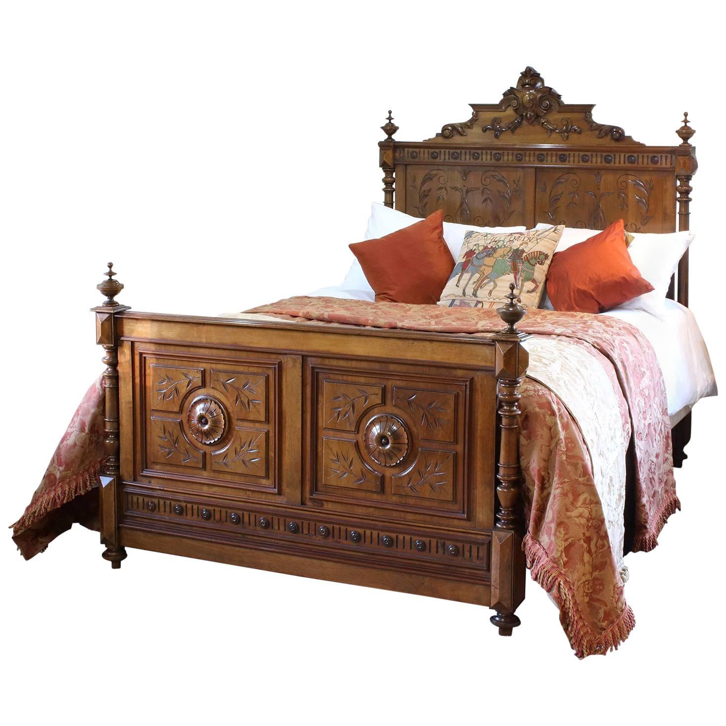 Carved Walnut Renaissance Style Bed, WK88
