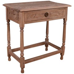 Antique Bleached Oak Lamp Table