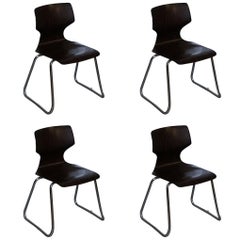 Set of Four Rare 1970 Pagholz FPF Elmar Flotto Stacking Dining Chairs