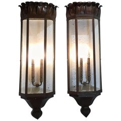 Large Pair of Art Deco Sconces