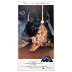 Affiche classique originale grand format en trois parties pour le film Star Wars de 1977