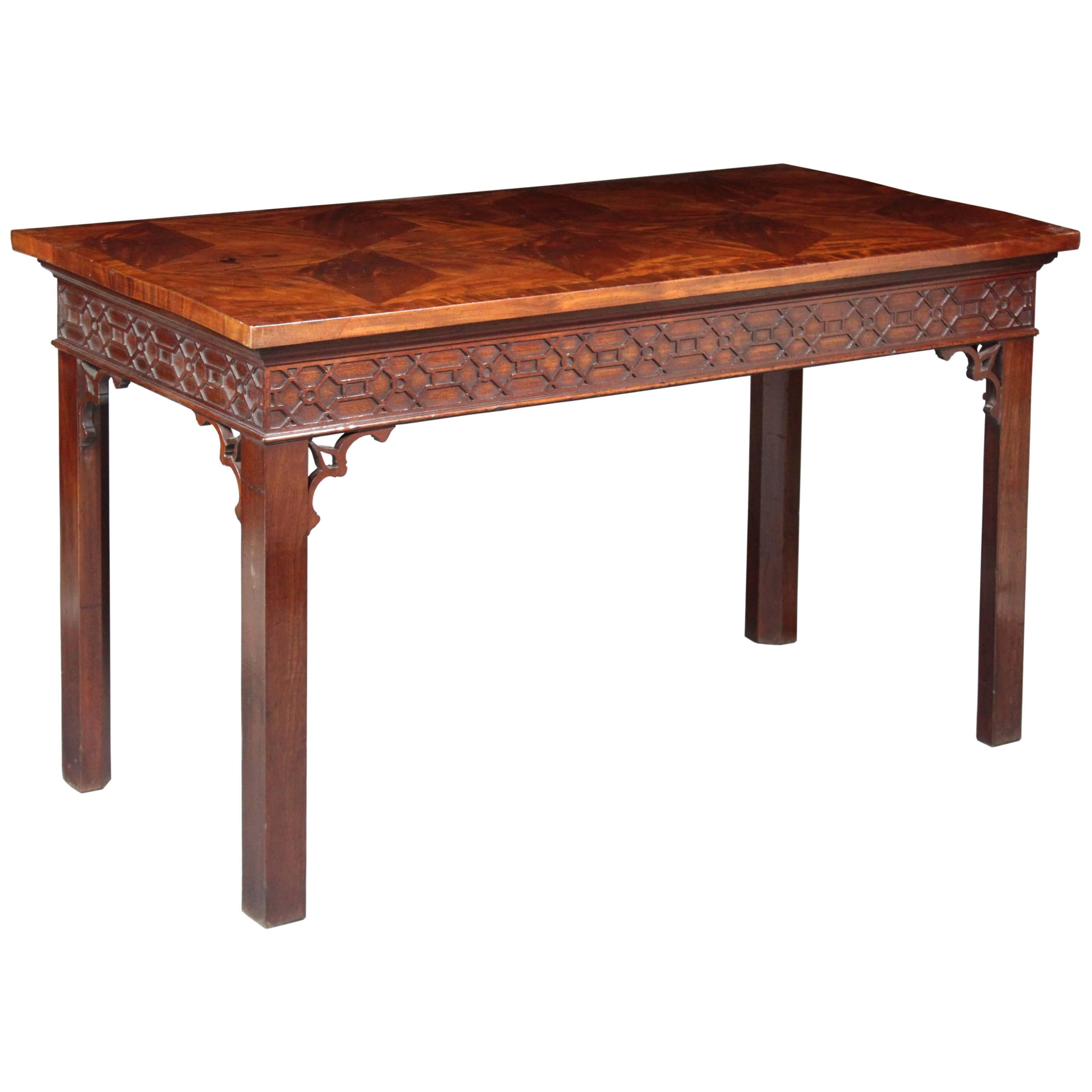 Chippendale Serving Table with a Parquetry Top For Sale