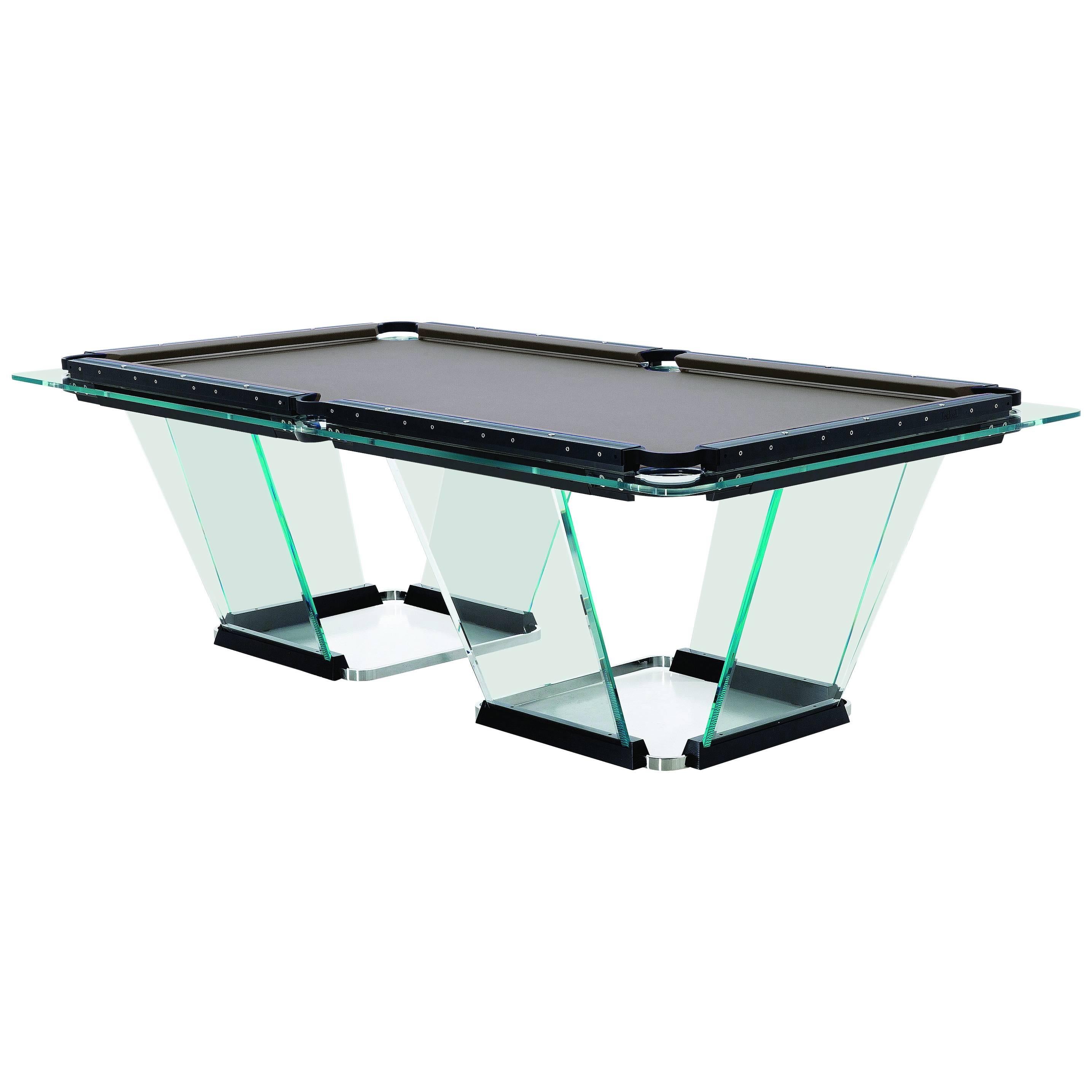 "T1" Crystal Pool Table Designed by Marc Sadler for Teckell