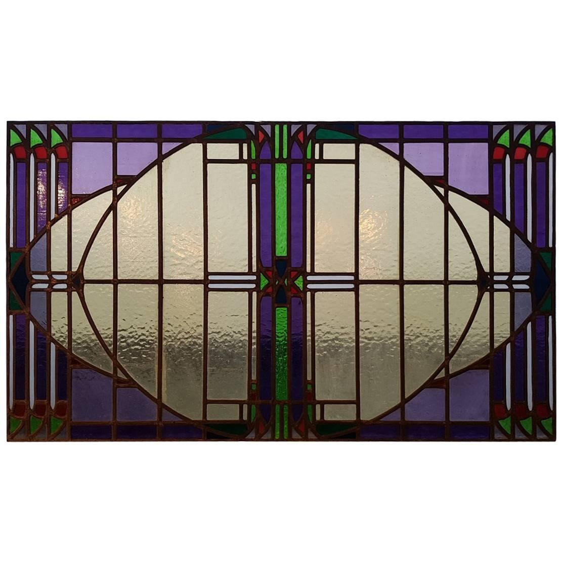 Art Nouveau Stained Glass Window from, circa 1900