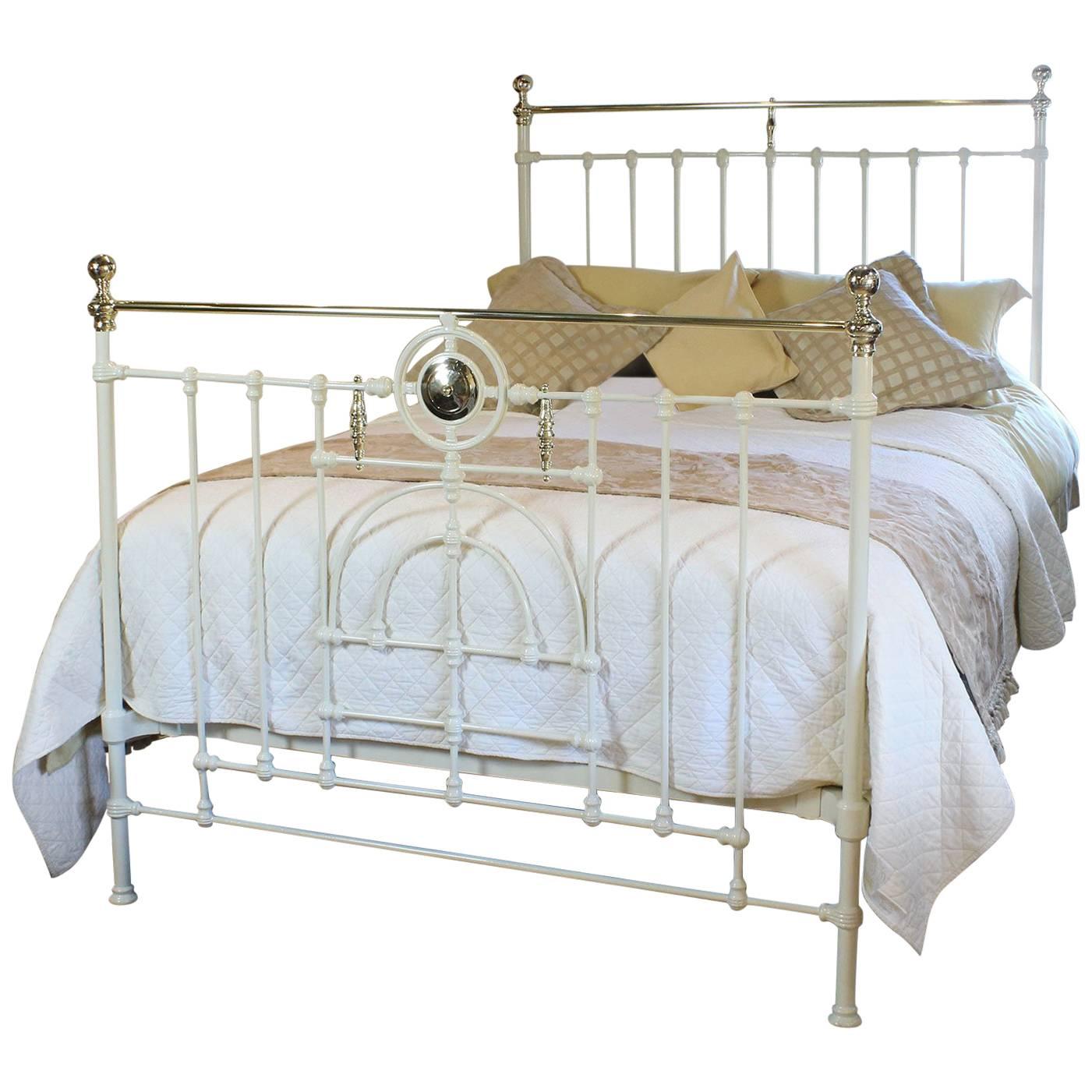 Decorative Cream Brass and Iron Bed, MK133