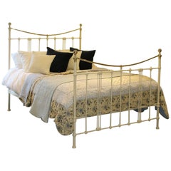 Antique Brass and Iron Bed in Cream, MK131