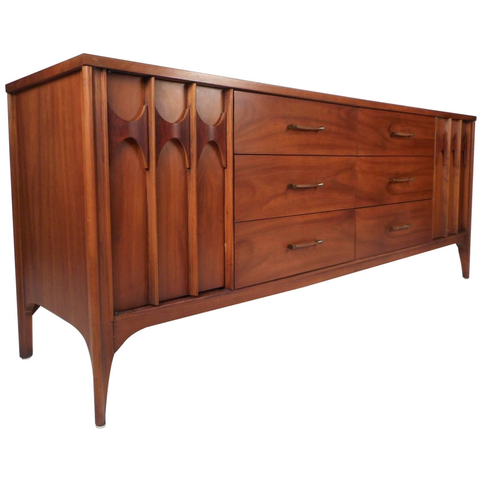 Mid-Century Modern Broyhill Brasilia Style Walnut Dresser