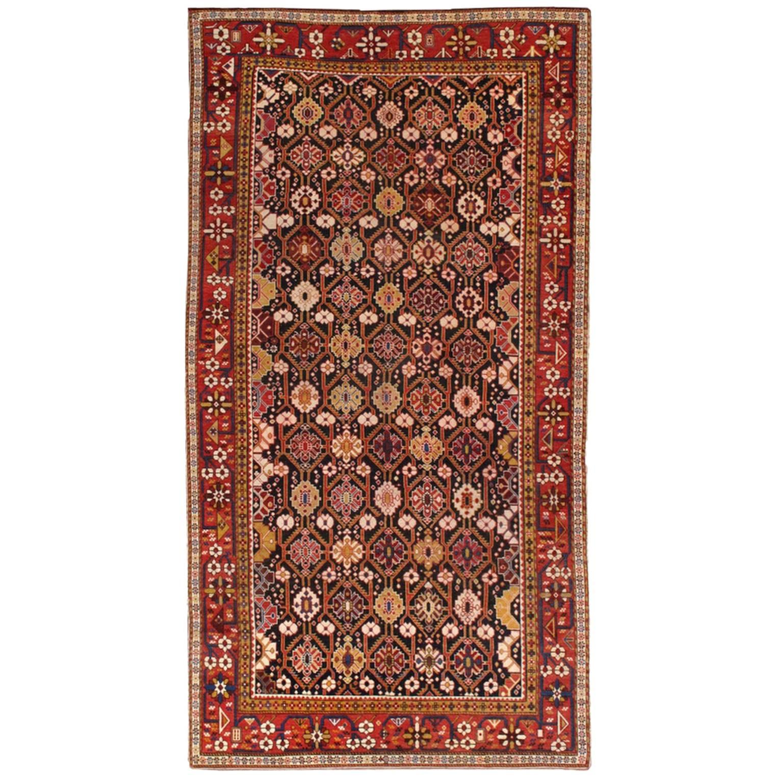 Handmade Antique Caucasian Karabagh Rug, 1880s, 1B490