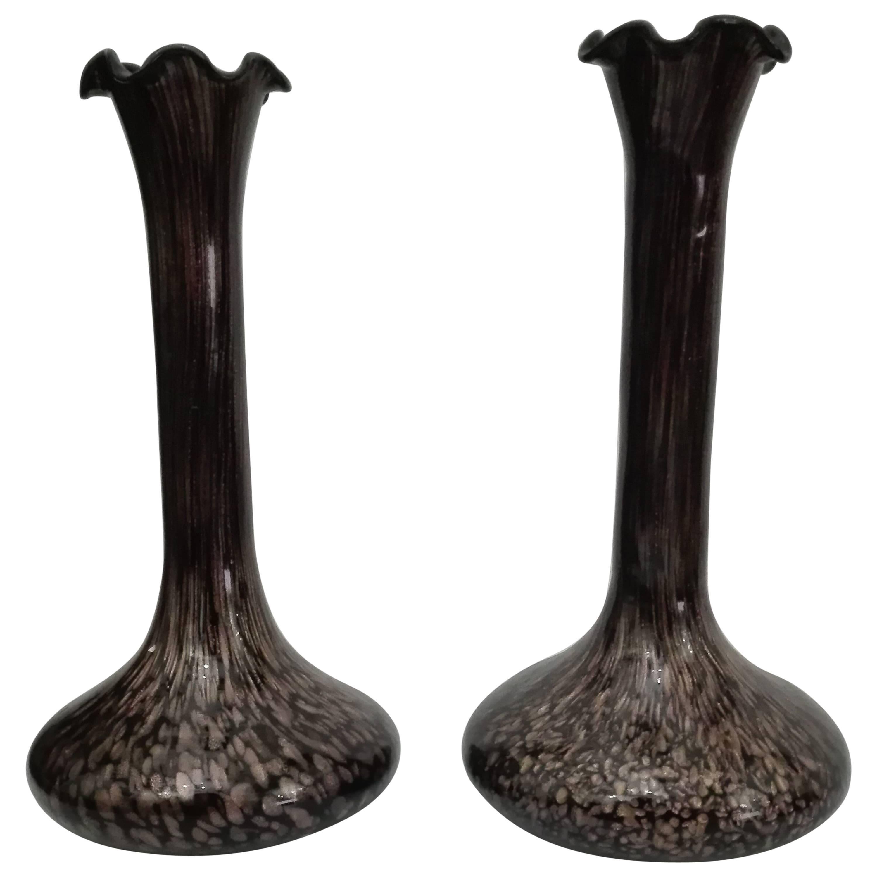 Pair of Vases for a Flower Murano Glass
