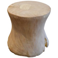 Andrianna Shamaris Teak Wood Drum Style Side Table or Stool