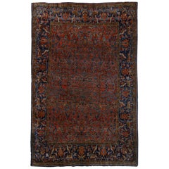 Handmade Antique Persian Kashan Rug, 1900s