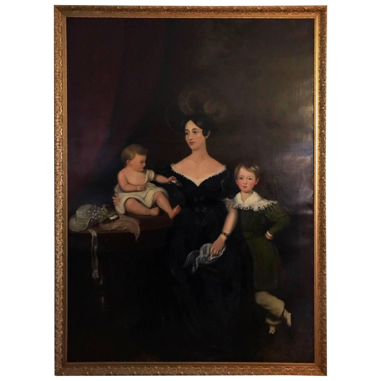 Huge Full Length Portrait of the Chandos-Pole Family of Radbourne Hall England For Sale