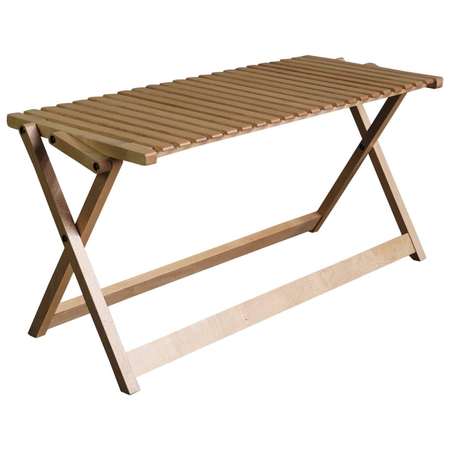 Jean-Claude Duboys, A5 Folding Maple Bench, France, 1980 For Sale