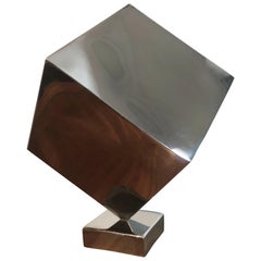 Polished Chrome Cube Sculpture