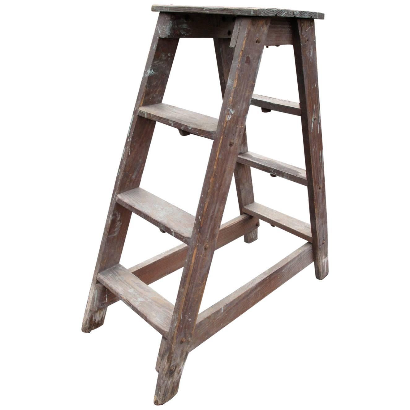 20th Century American Double-Sided Step Ladder For Sale