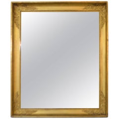 Mid-19th Century Directoire Style Gold Leaf Mirror with Palm Leaf Decor