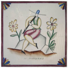 Gio Ponti Tile or Ceramic for Richard Ginori, Title "Il Pifferaio"