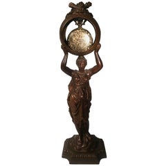 Vintage Bronze Female Figure Watch Holder