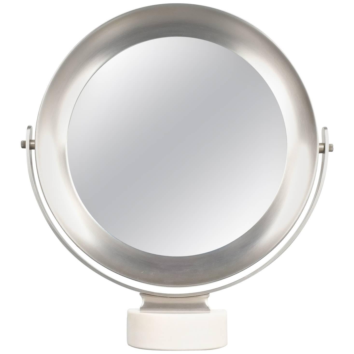 Sergio Mazza Large Swivel Marble Table Mirror, Italy, 1960 For Sale