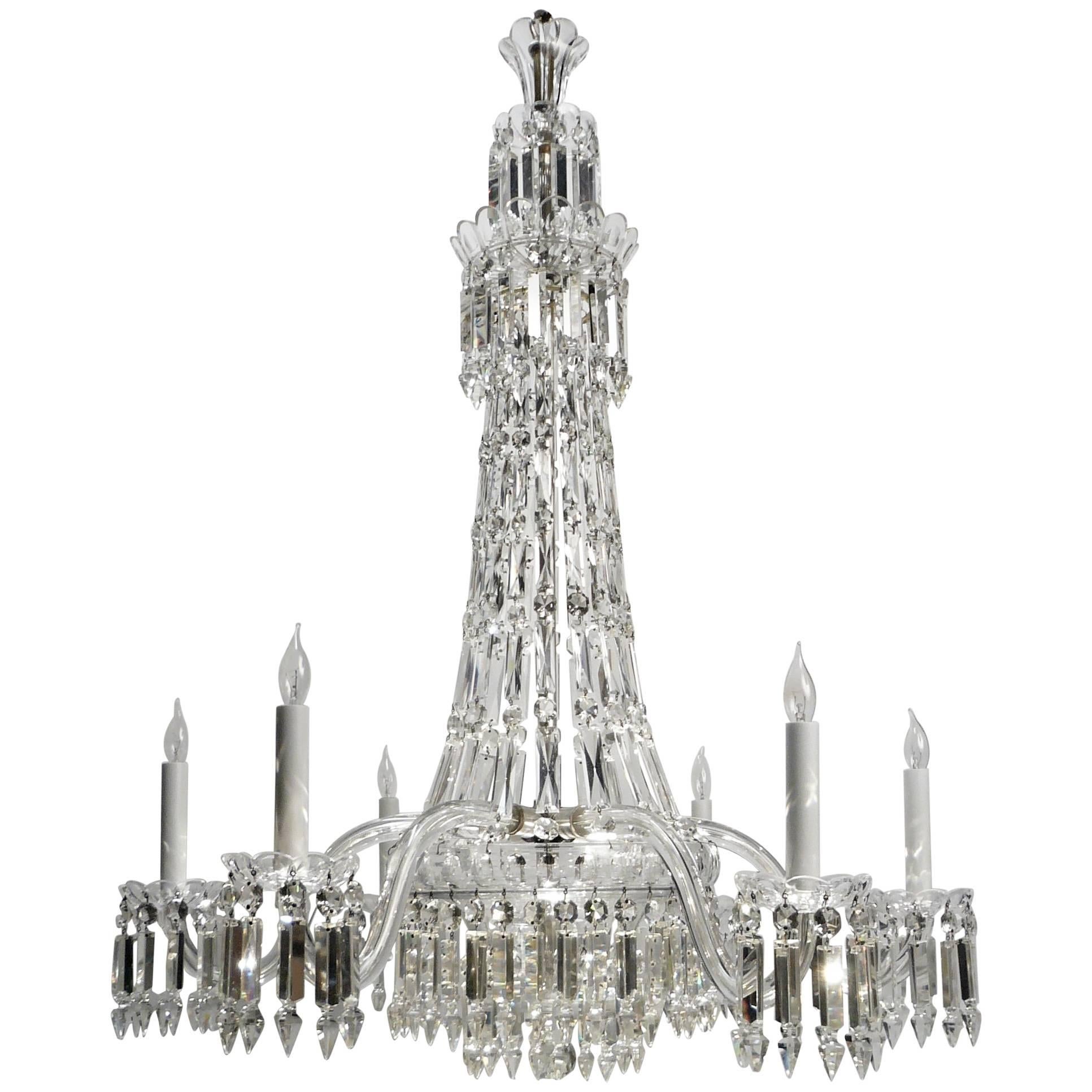19th Century English Crystal Chandelier by F & C Osler