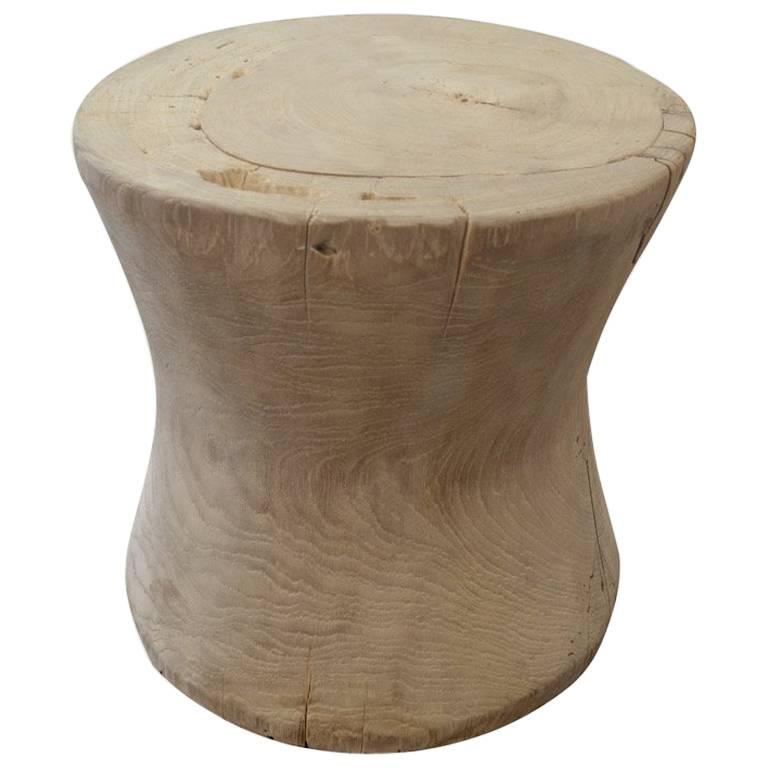 Andrianna Shamaris Antique Teak Wood Side Table or Stool