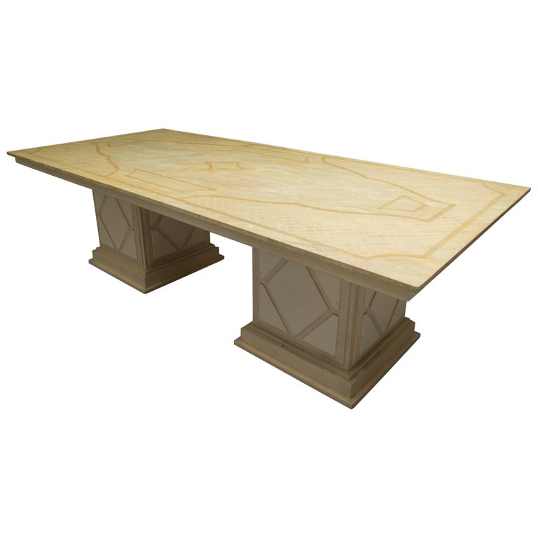 Custom Italian Faux Painted Dining Table For Sale at 1stDibs