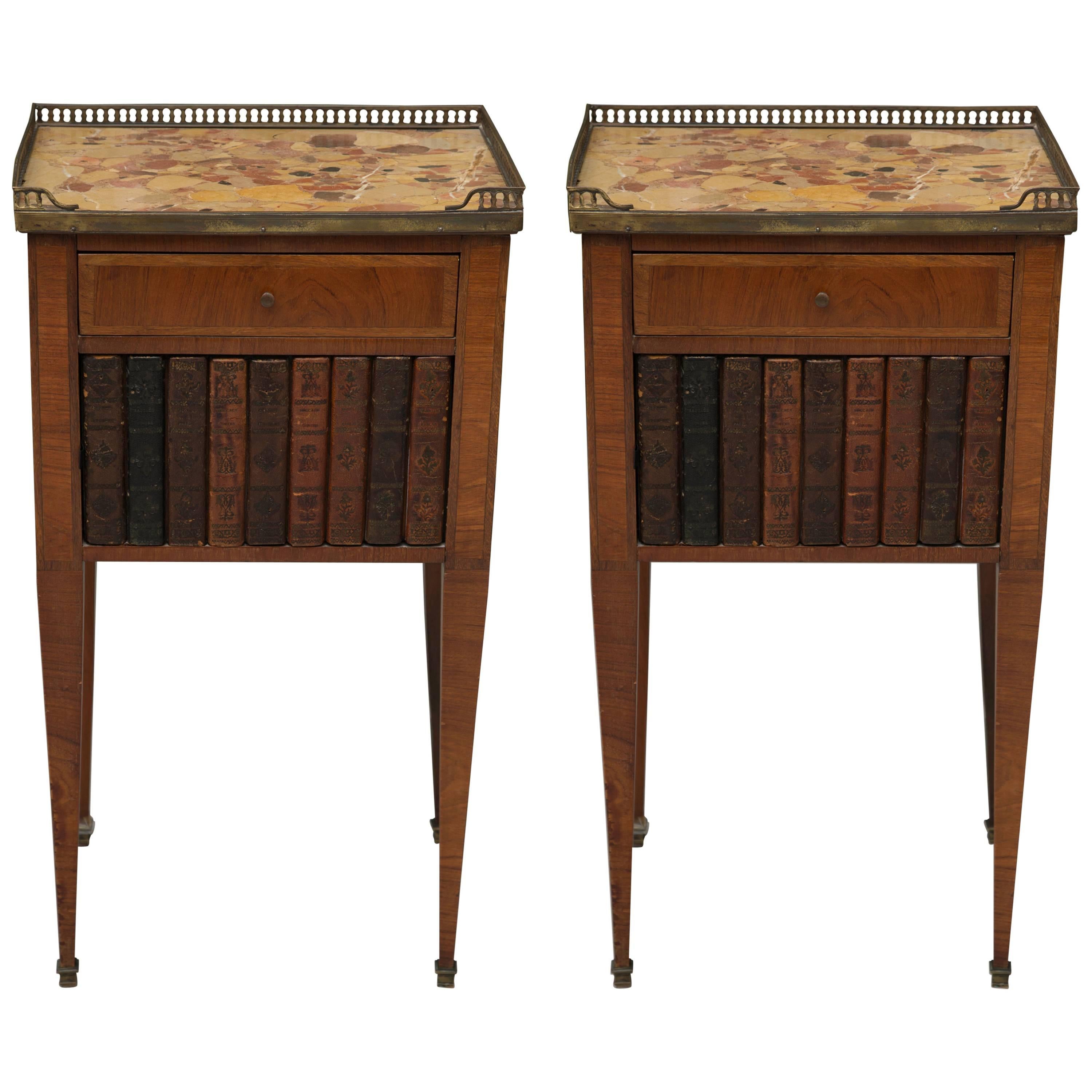 Pair of Mahogany Louis XVI Style Cabinets For Sale