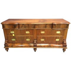 Antique 19th Victorian Mahogany Marine Chest