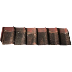 Six Large Antique Temple Garden Tiles, Decorative Edging and Immediately Usable