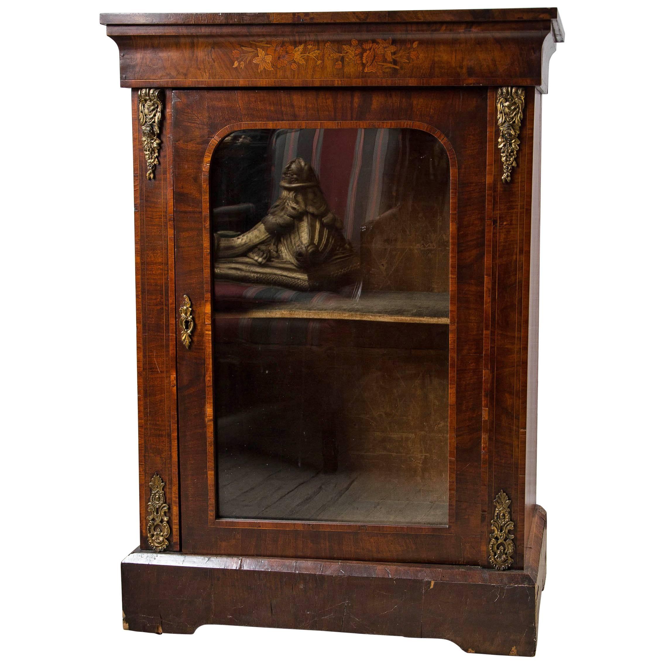 Victorian Period Single Glass Door Cabinet For Sale