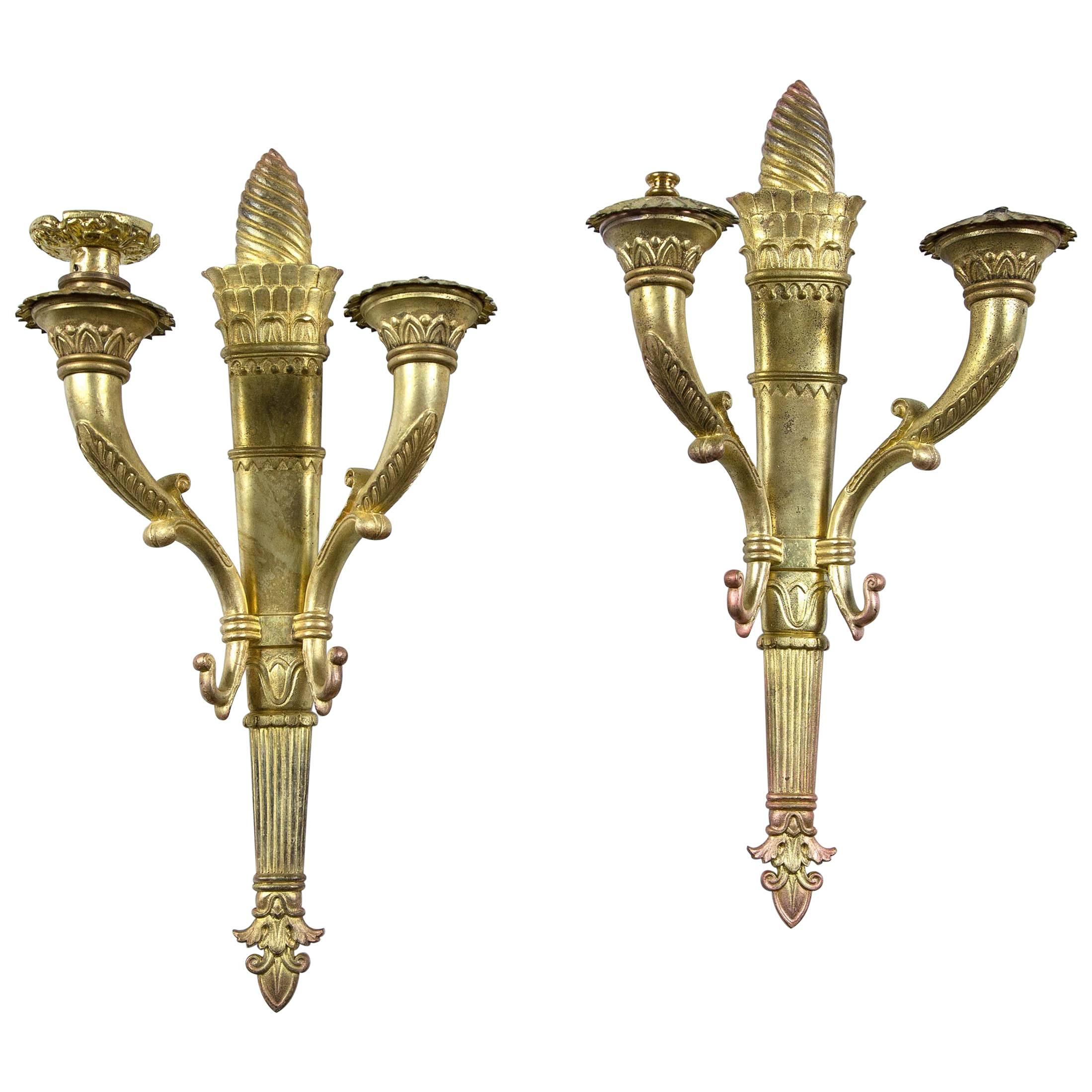 Pair of circa 1920 French Empire Sconces For Sale