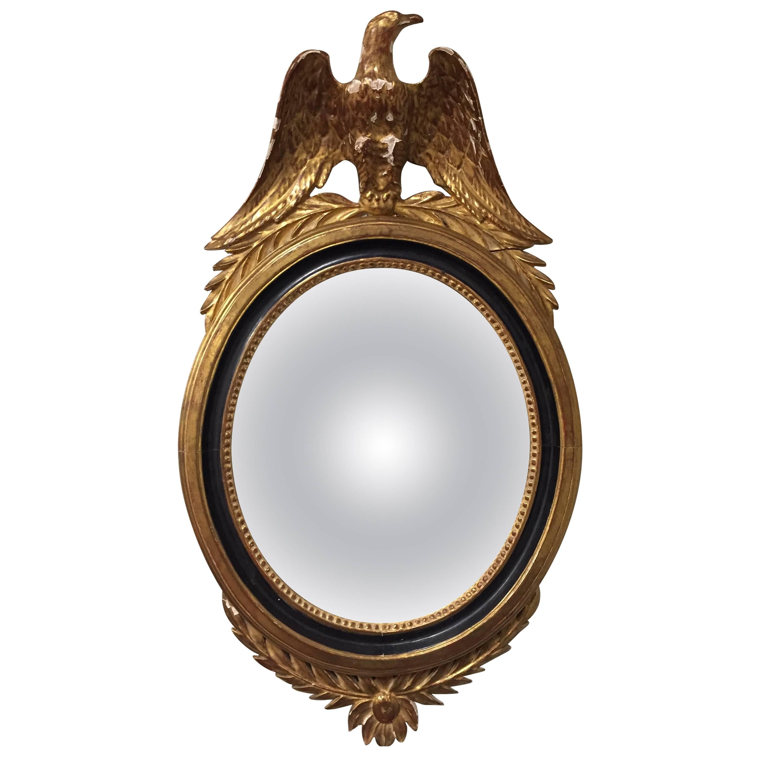 Late 19th Century Regency Bullseye Convex Mirror