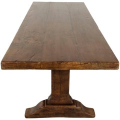 French Oak Monastery Table or Dining Table from Normandy, Thick Top, Seats Eight