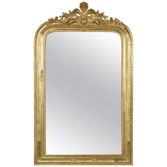 19th Century French Giltwood Louis Philippe Mirror with Regency Flourish