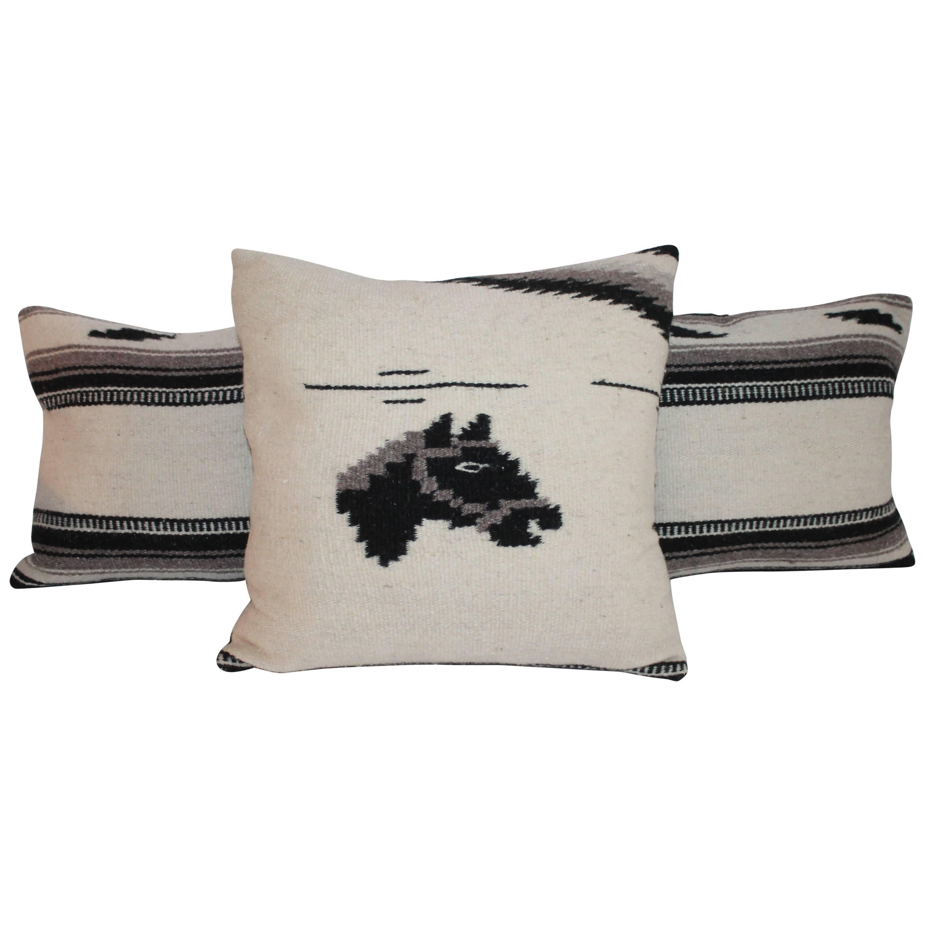 Woven Wool Horse Blanket Pillows or Collection of Three