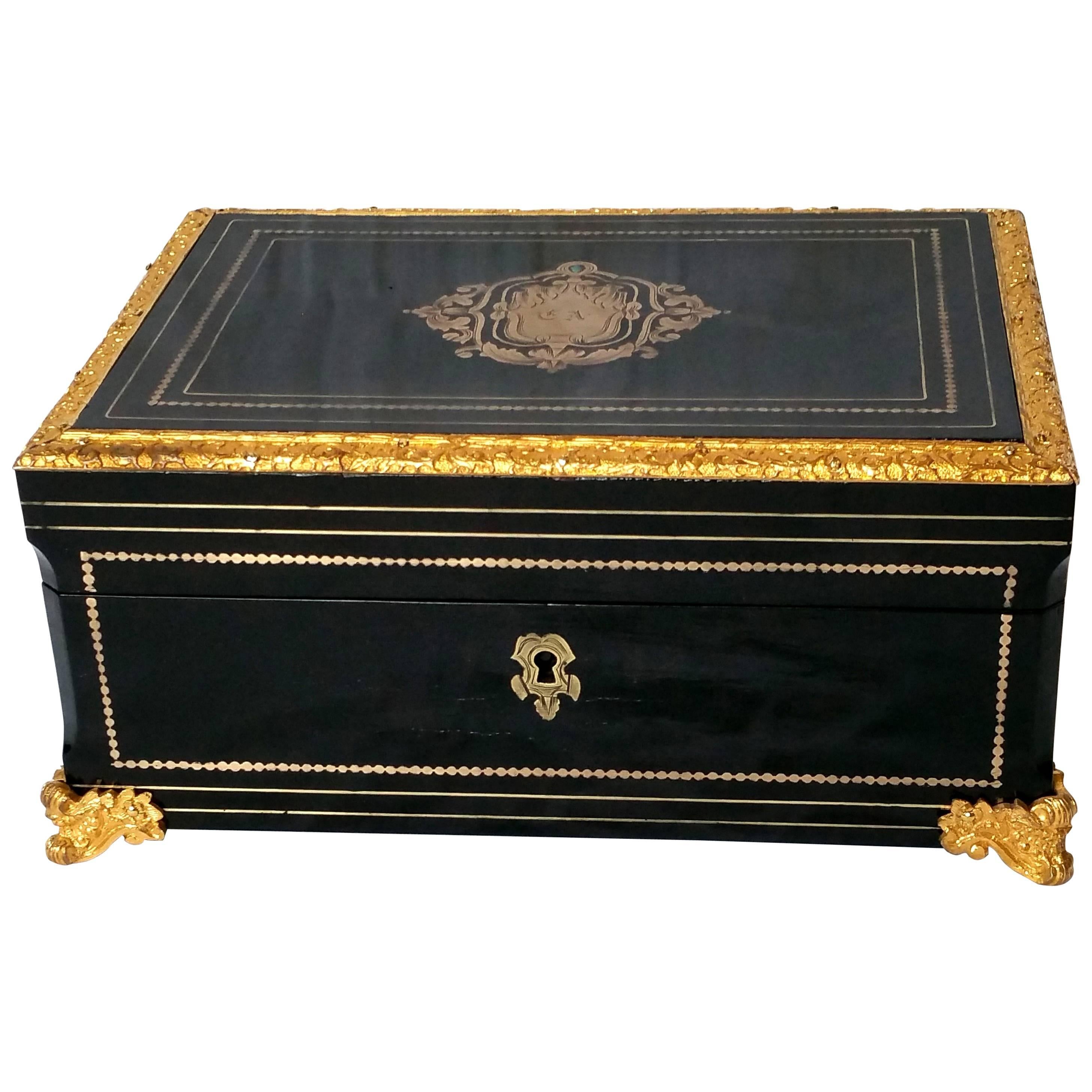 Napoleon III Boulle Marquetry Jewel Box, France, 19th Century