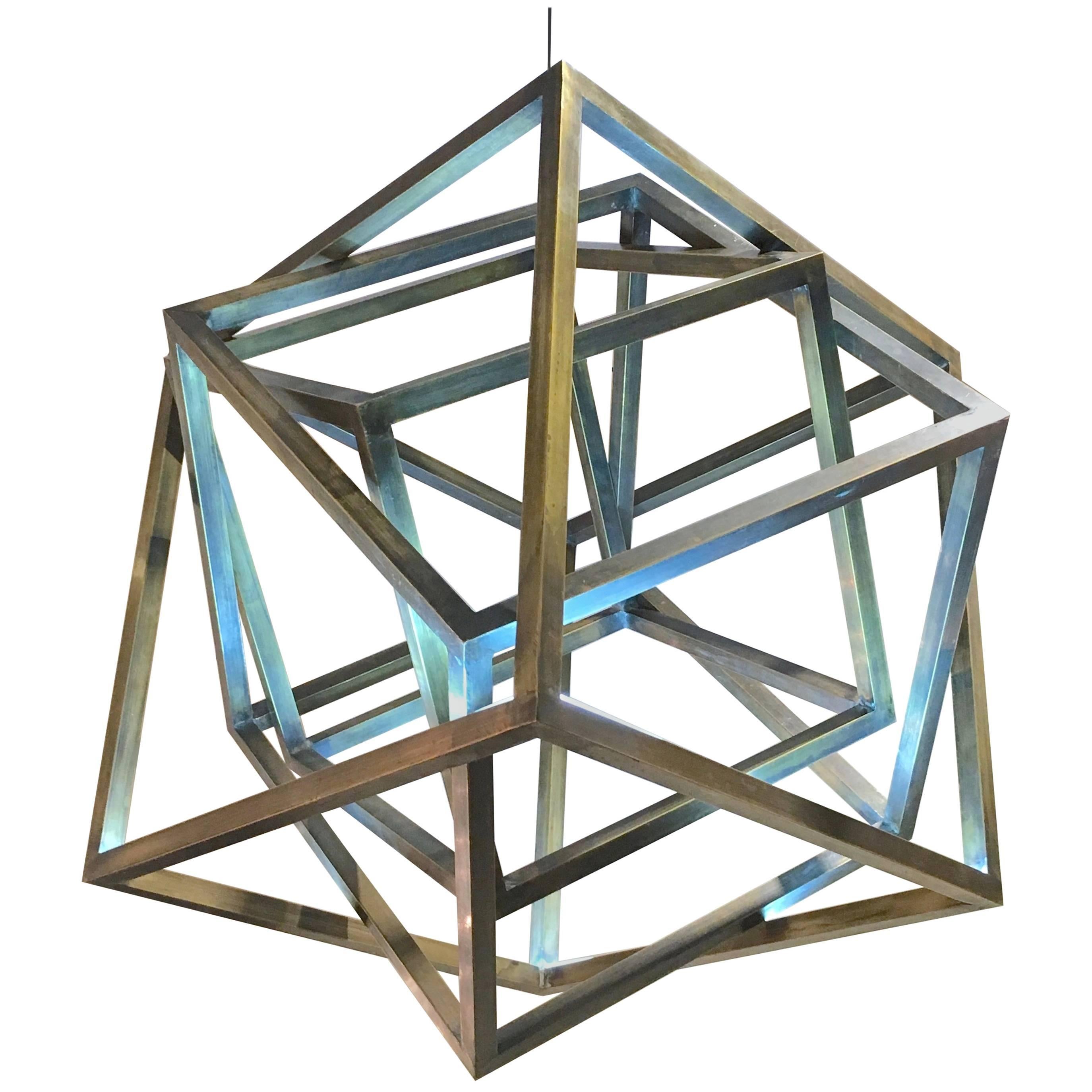 Cubic Suspension Pendant Chandelier For Sale