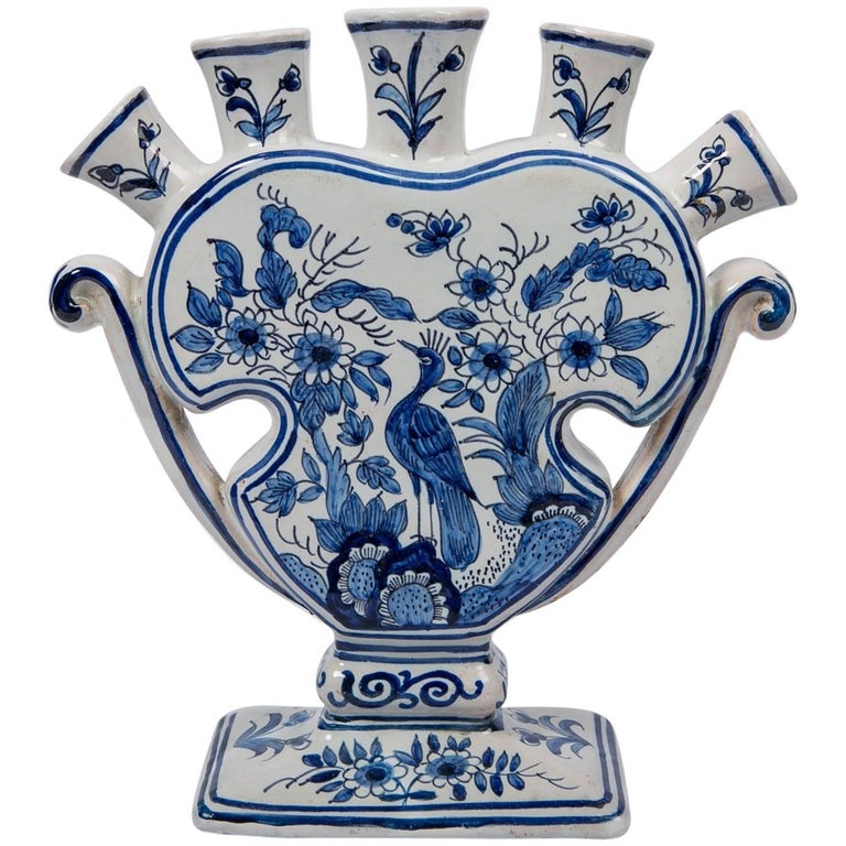 Delft Blue and White Tulipiere or Tulip Vase at 1stdibs
