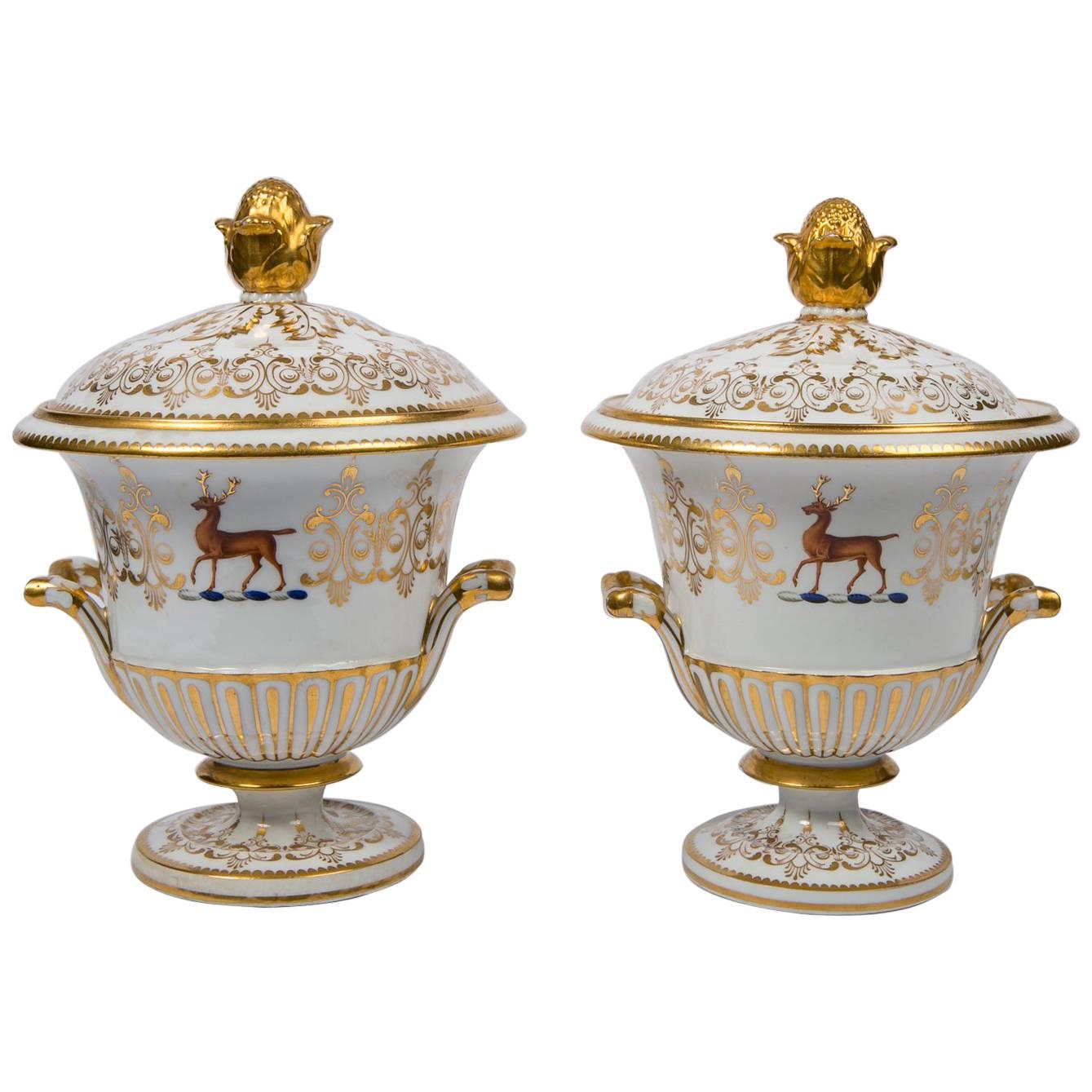 Pair of Tureens with Armorial Crests