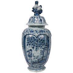 Antique Blue and White Dutch Delft Jar