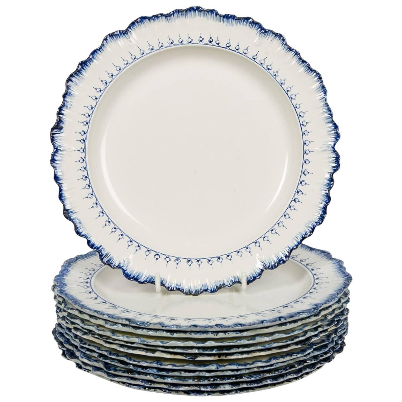 Set of 10 Wedgwood Blue and White Antique Dishes
