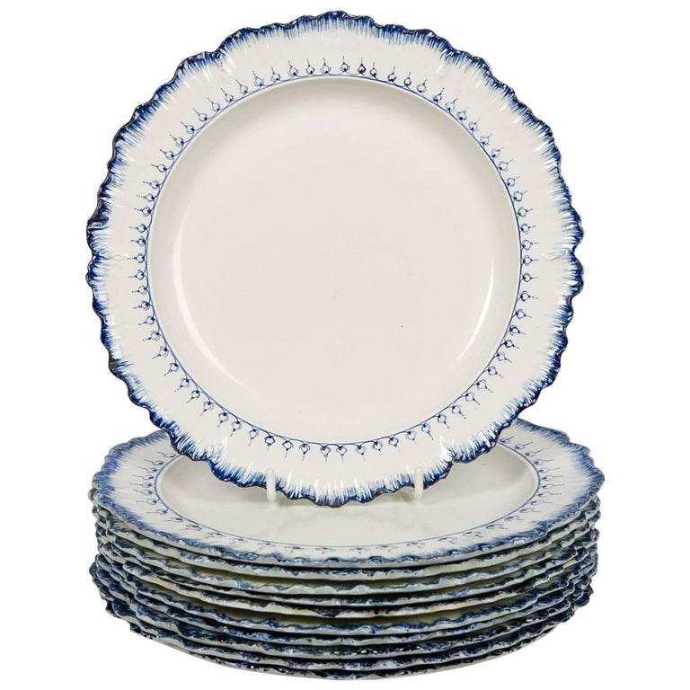 Antique Blue and White Dishes "Greekware" at 1stdibs