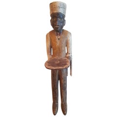 Mid-20th Century Hand-Carved Softwood Statue of a "Servant"