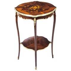 19th Century Kingwood Parquetry Marquetry Ormolu Occasional Table