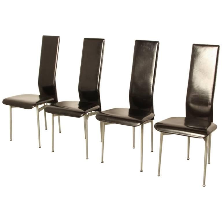 Set of Four S-44 Chairs by Giancarlo Vegni & Gianfranco Gualtierotti for Fasem For Sale