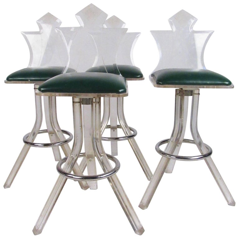 Set Of Vintage Modern Lucite Barstools For At 1stdibs